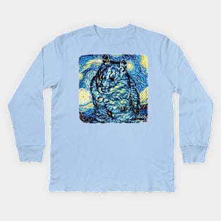 Hamster Van Gogh Style Kids Long Sleeve T-Shirt